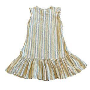 Marine Layer Colorful Stripe Mini Dress Fit-N-Flare Linen Blend Size Small Women